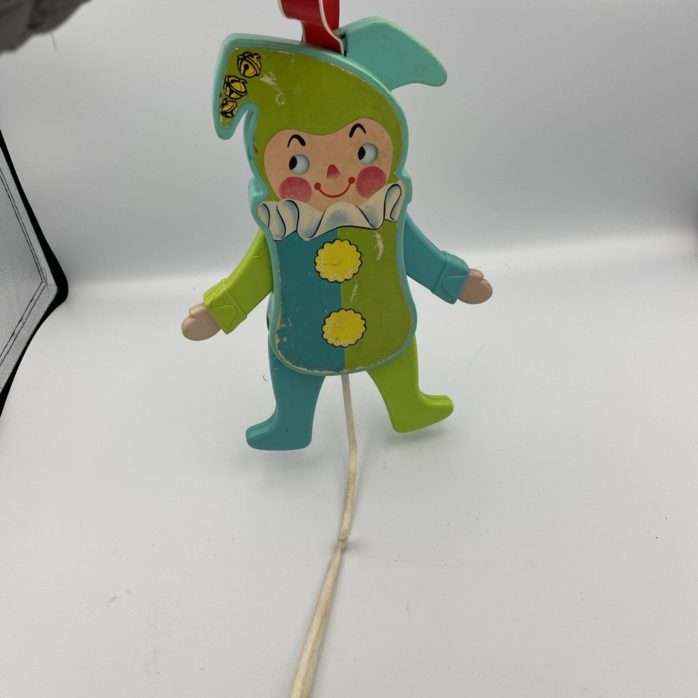 Vintage Fisher Price Jolly Jumping Jack‎ 145 Pull String Squeak WORKS!